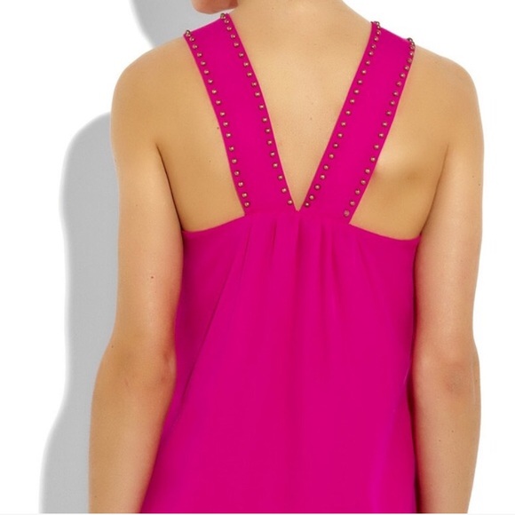 Tibi Pink Sequin Beaded Medallion Silk Dress - Picture 5 of 8